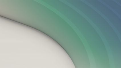 Abstract curved design with soft gradient from white to teal to navy blue