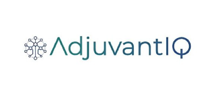 AdjuvantIQ logo with snowflake icon in blue-grey text