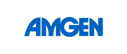 Amgen logo in blue text