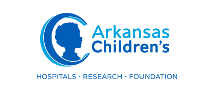 Arkansas Children's logo with blue silhouette of child's profile