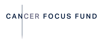 Cancer Focus Fund logo in gray and black text with vertical line element