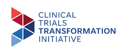 Clinical Trials Transformation Initiative logo with red and blue geometric triangles