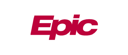 Epic company logo in bold red italicized letters