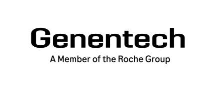 Genentech, A Member of the Roche Group logo in black text on white background