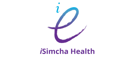 iSimcha Health logo with stylized lowercase 'i' and 's' in purple and teal