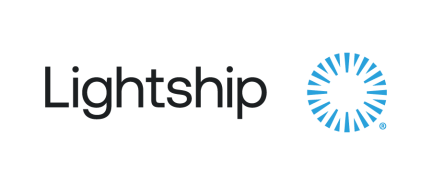 Lightship company logo with blue circular icon