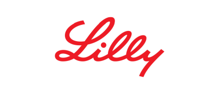 Lilly logo in red script lettering on white background