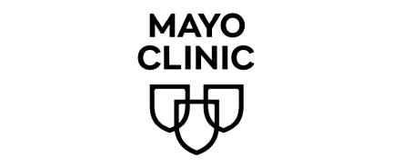 Mayo Clinic logo in black text with shield emblem