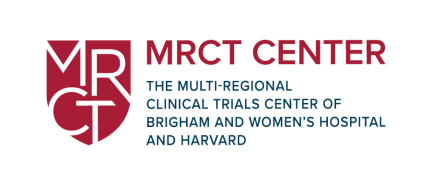MRCT Center logo with red geometric shield design and full organization name