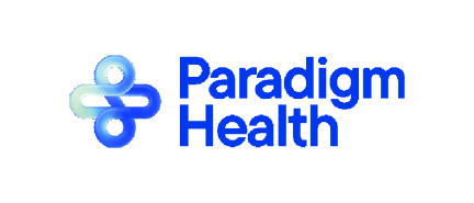 Paradigm Health logo with interconnected circles and text in blue