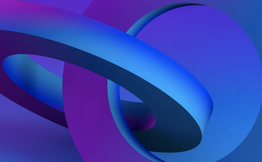 3D purple interlocking rings